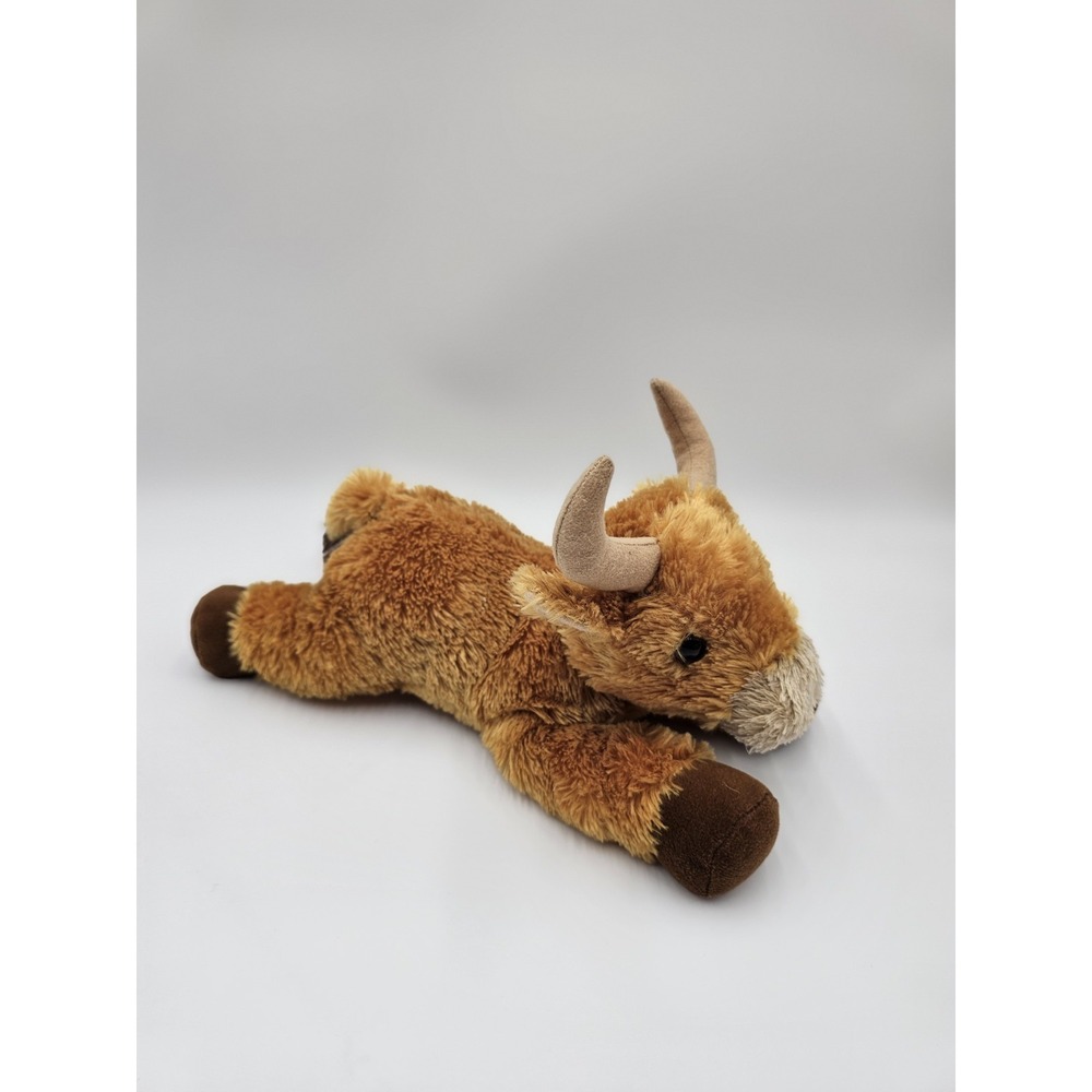 Aurora Brown Steer Longhorn‎ Cow Bull Plush Flopsie 8" Stuffed Animal Realistic - Picture 2 of 4